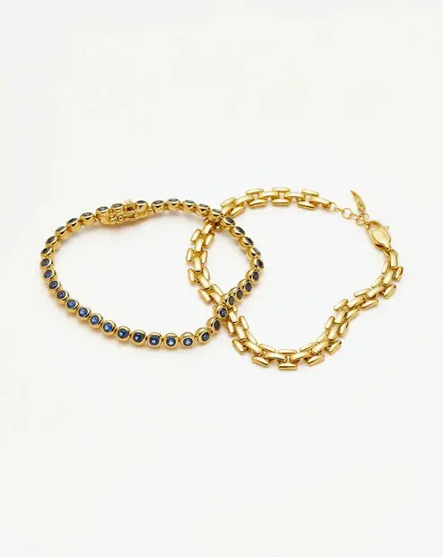 Vergoldetes Tennisarmband-Set